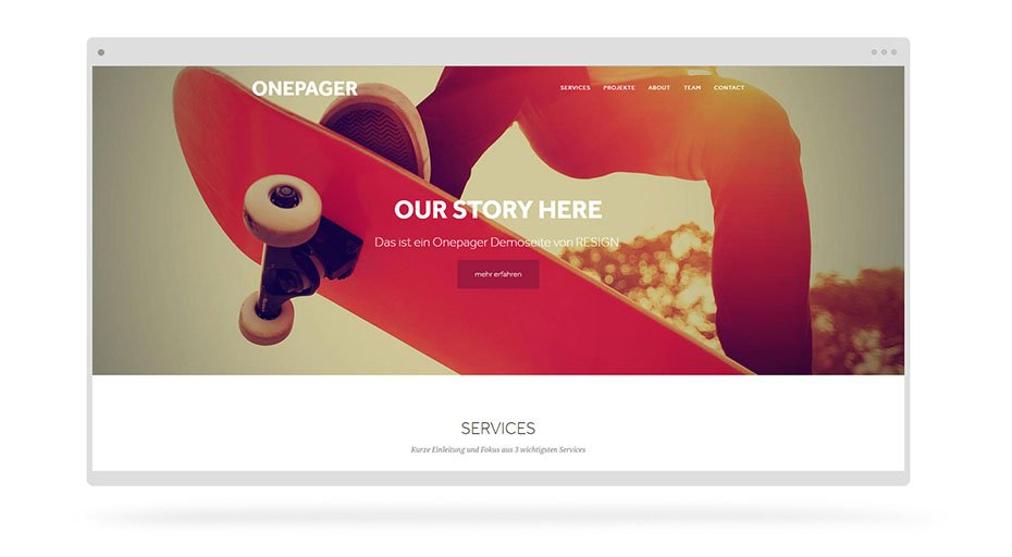 onepager webdesign