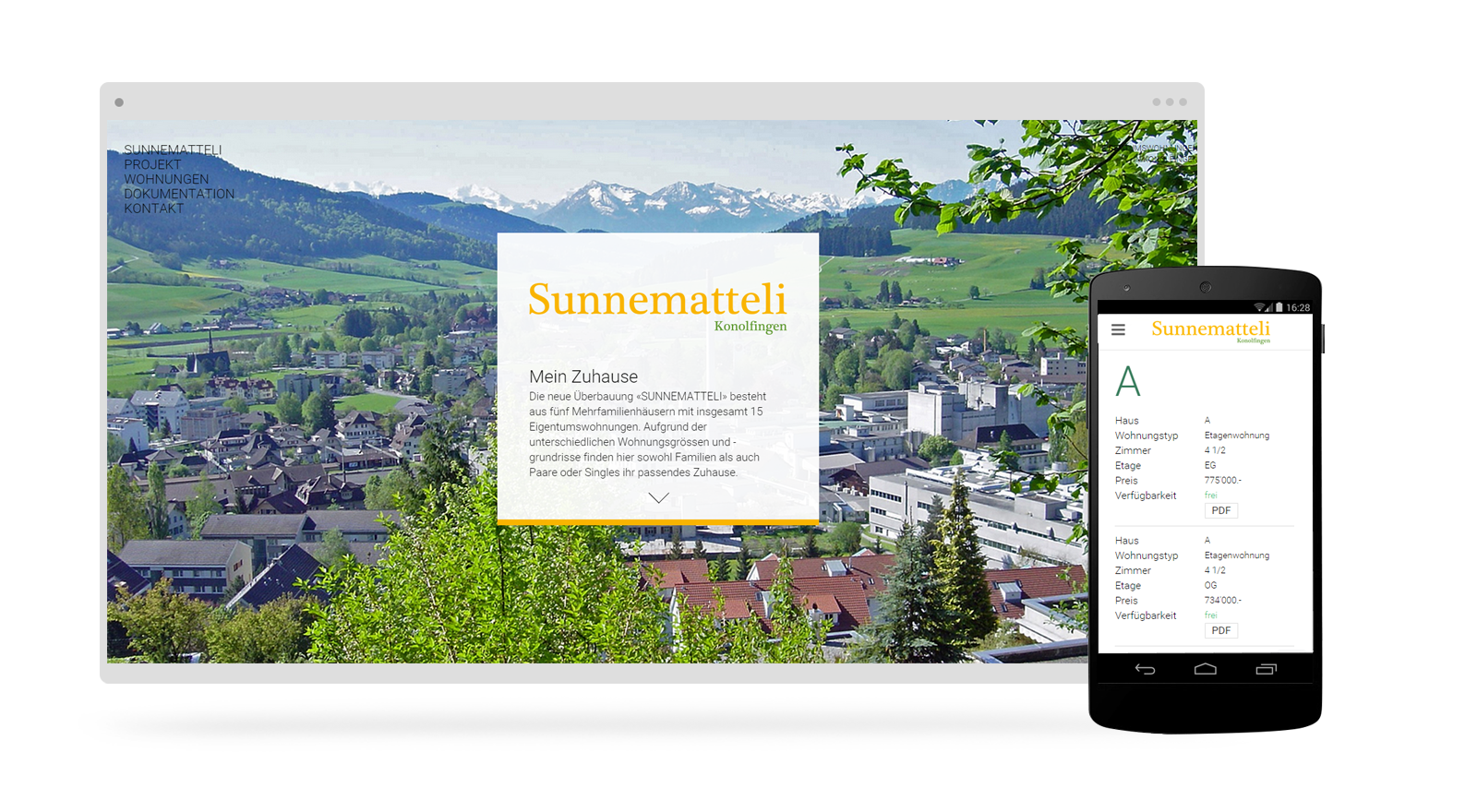 Immobilien Onepage Webdesign