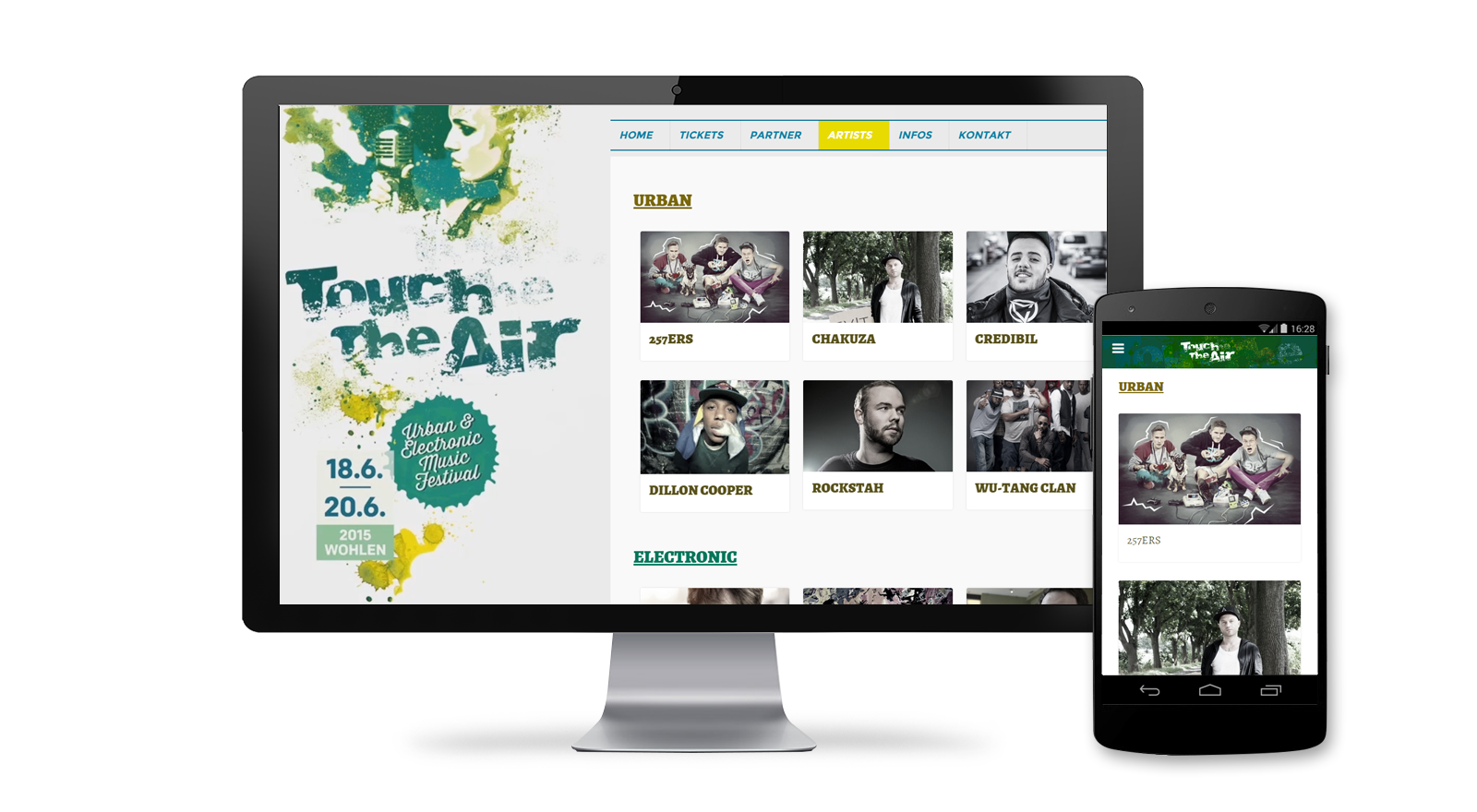Touch the Air 2015 Webdesign