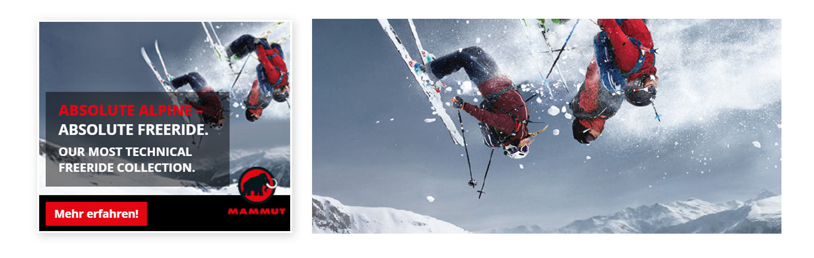 html5 banner design Mammut Freeride Kampagne