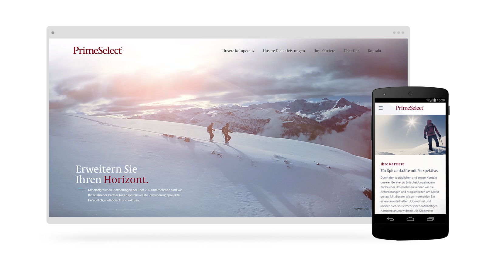 Webdesign PrimeSelect Zurich